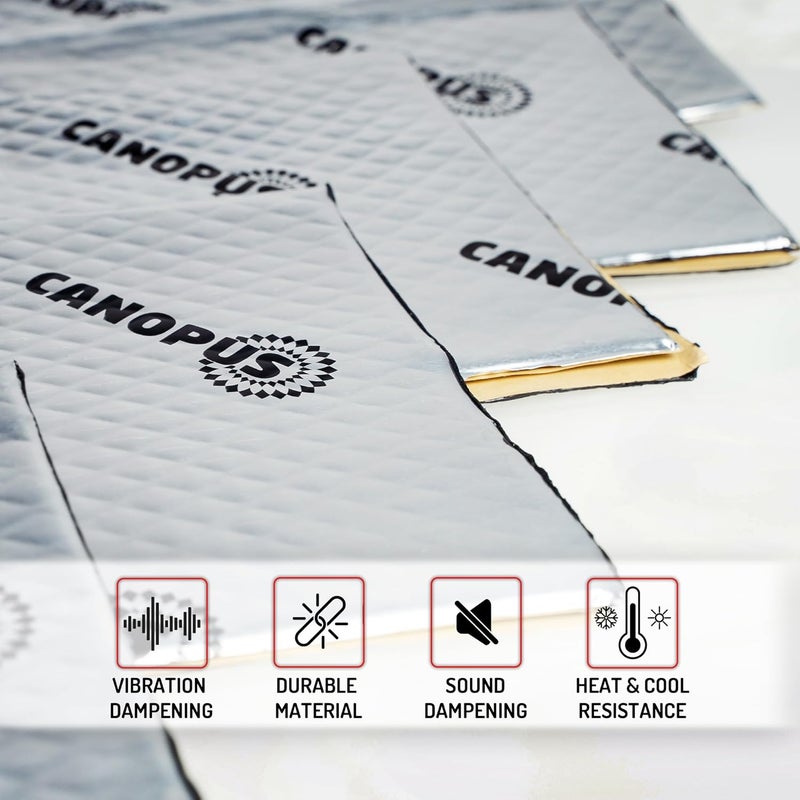 CANOPUS Sound Deadening Mat for Cars, 50 mil 36 sqft, Pack of 18 Sheets, Butyl Sound Deadener Mat, Audio Car Sound Dampening Material for Car Trunk, Door, Floor and Ceiling, Silver - Image 3